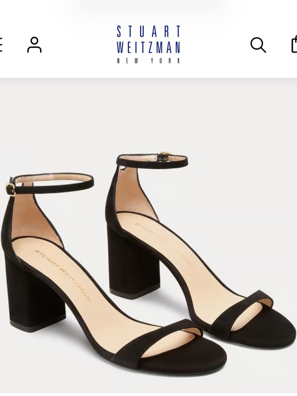 Stuart Weitzman NUDIST BLOCK-HEEL SANDAL 50 Size 9